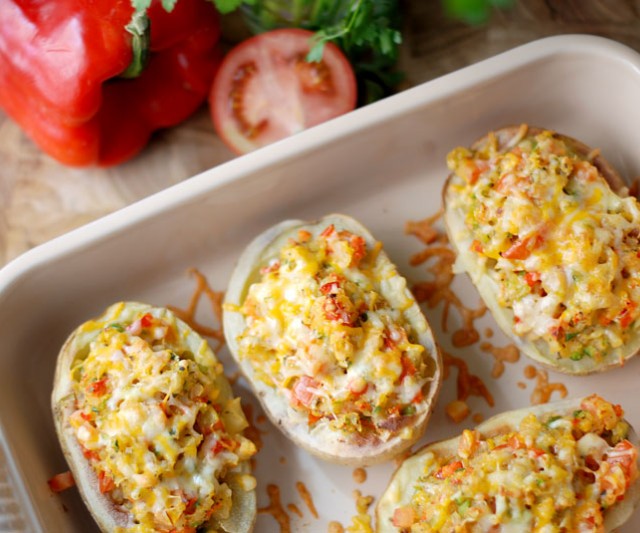 Papas rellenas con verduras